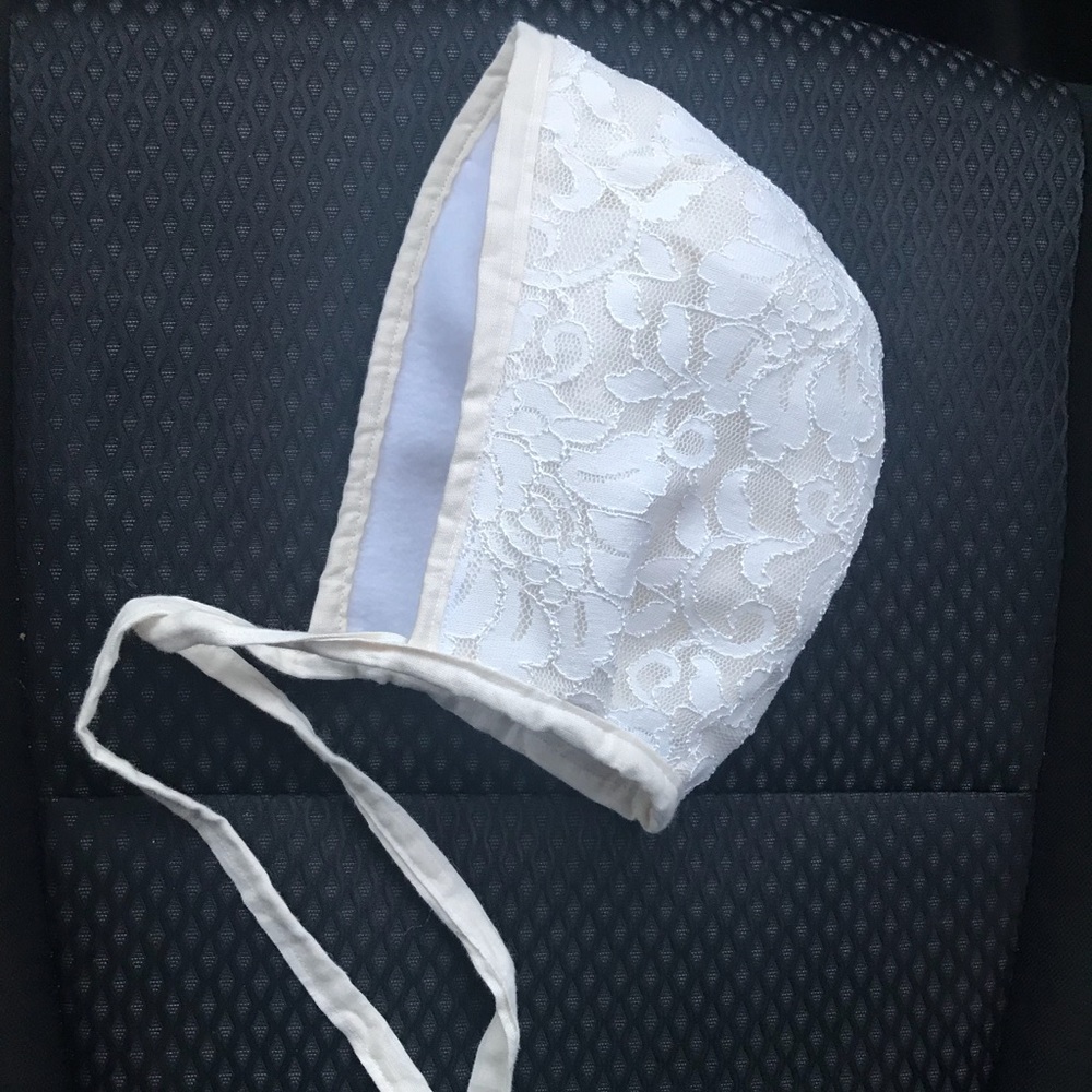 NEW* Joyfully Stitched handmade lace bonnet
